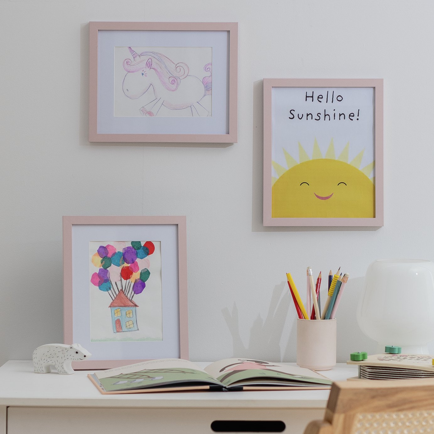 Habitat 3 Pack Pink Wooden Picture Frames - 5x7"