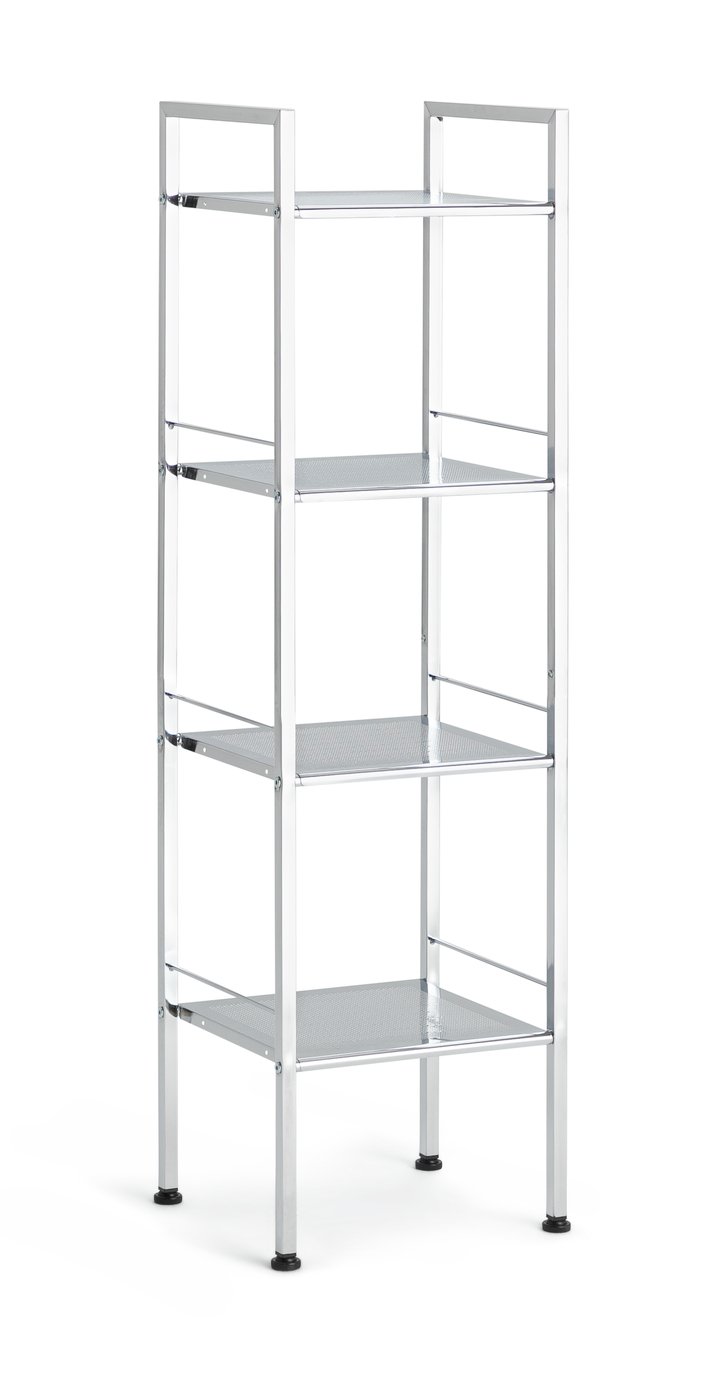 Habitat 4 Tier Bathroom Storage Shelf Unit - Chrome