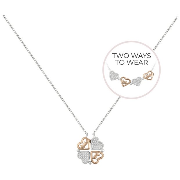 Buy Radley Sterling Silver 18ct Rose Gold Plated Hearts Necklace Womens necklaces Argos