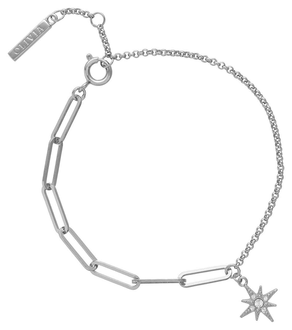 Olivia Burton Silver Celestial North Star Chain Bracelet