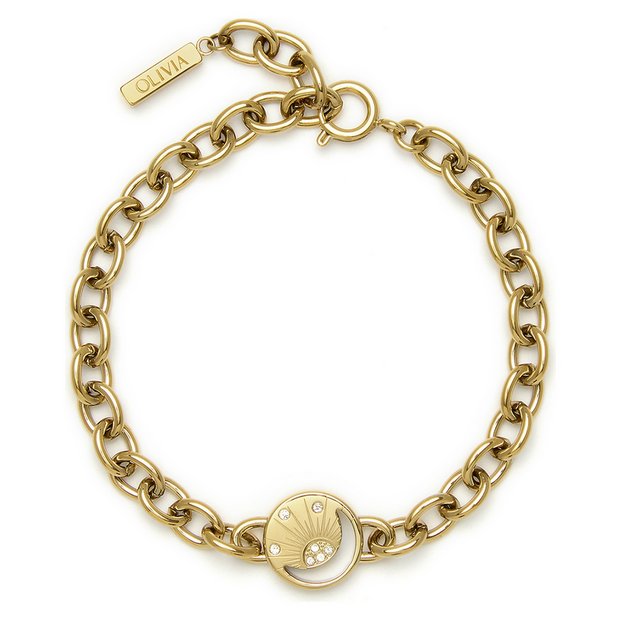 Buy Olivia Burton Gold Plated Celestial Sun Disc Link Bracelet Womens bracelets Argos