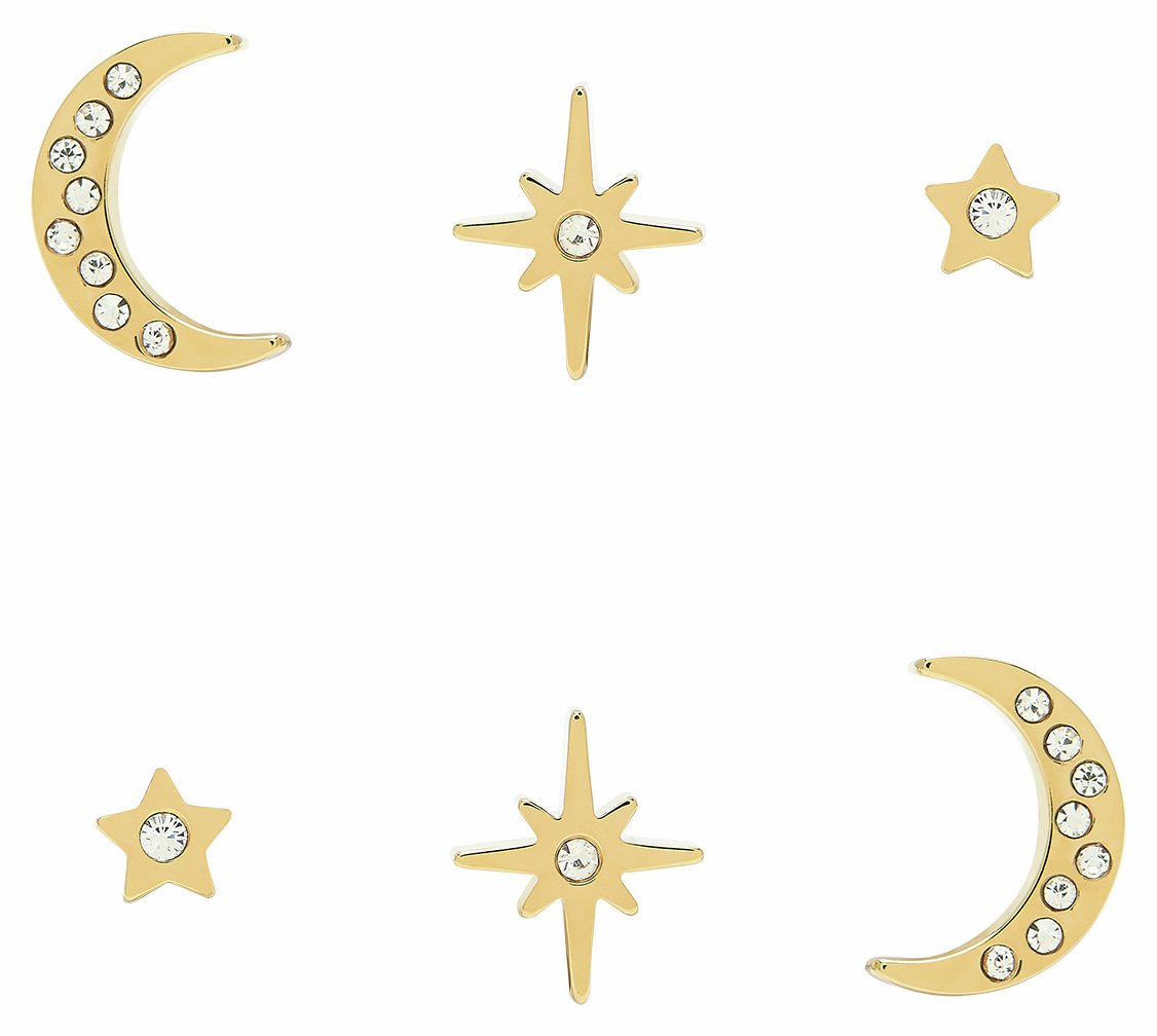 Olivia Burton Gold Coloured North Star & Moon Earring Set
