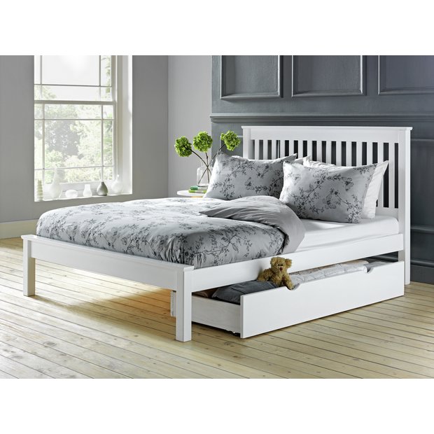 Parma white deals wooden bed frame