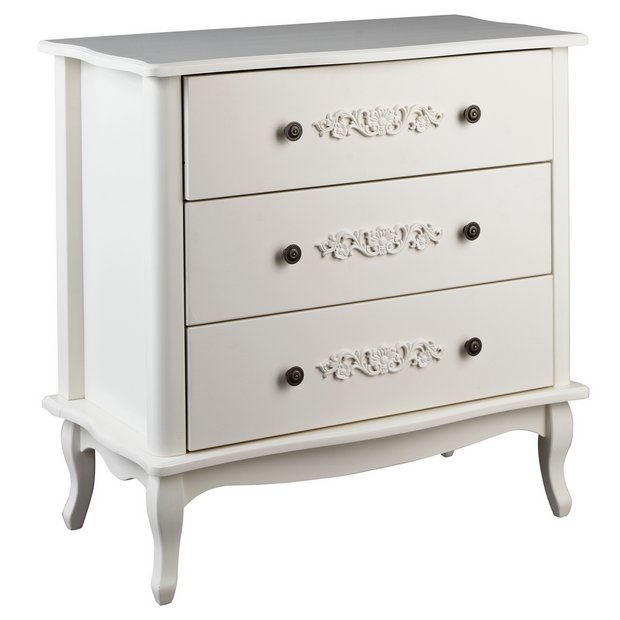 Buy Argos Home Sophia 3 Drawer Chest Of Drawers Soft White