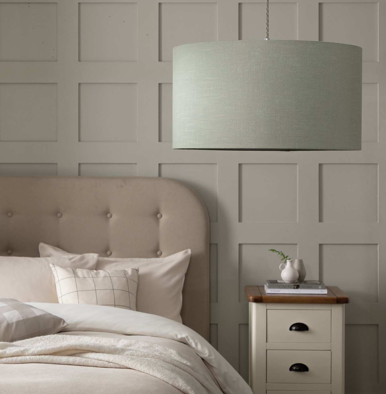 Habitat Linen Effect Easy Fit Lampshade - 49cm