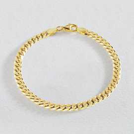 Revere Men's 9ct Gold Plated Sterling Silver Curb Bracelet