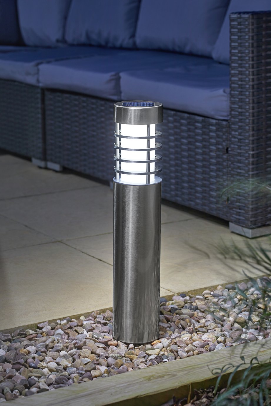 Smart Solar White Solar Bollard Lights - Set of 2