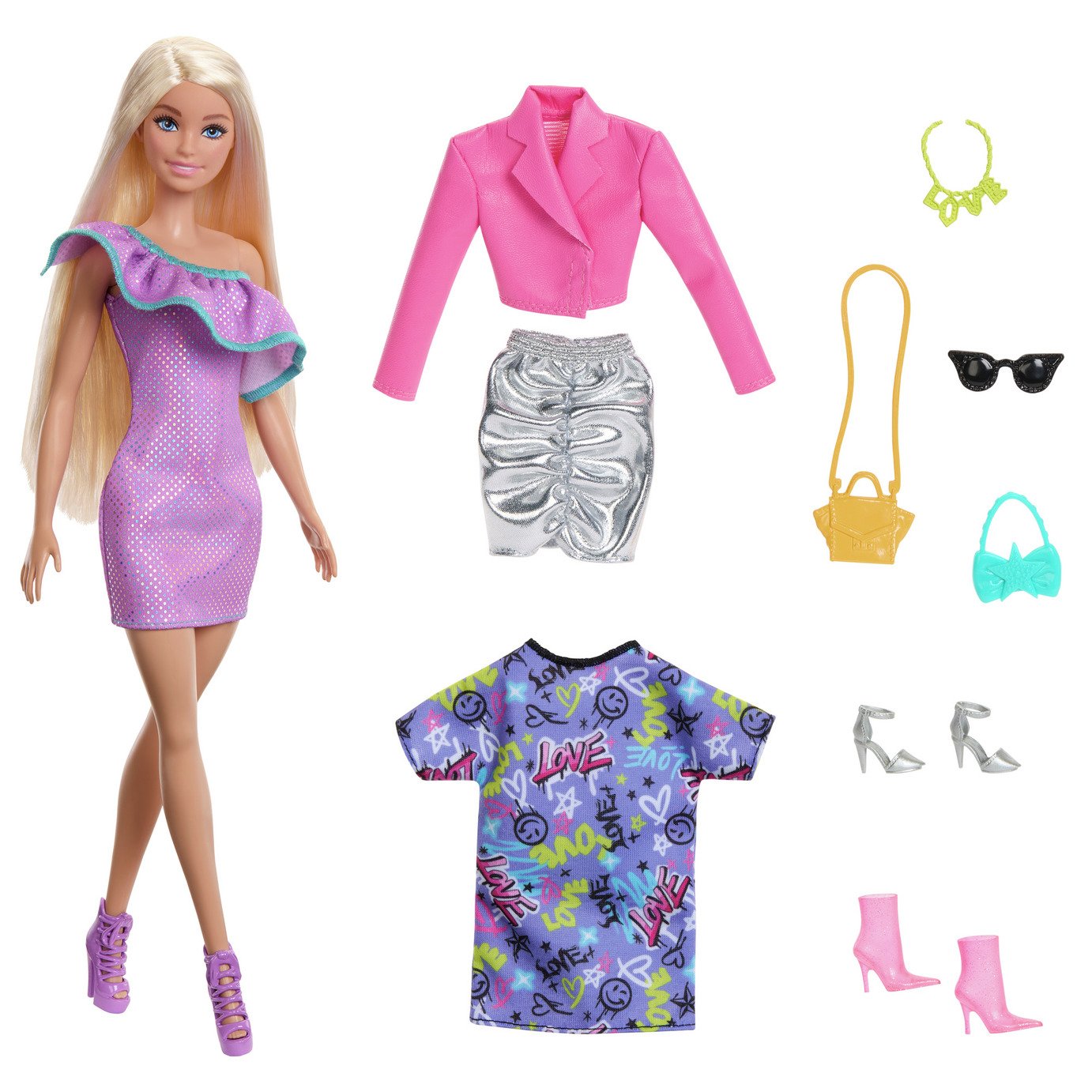 Buy Barbie Doll with Swimsuit and Beach-Themed Accessories -30cm