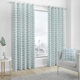 Fusion Delft Fully Lined Eyelet Curtains