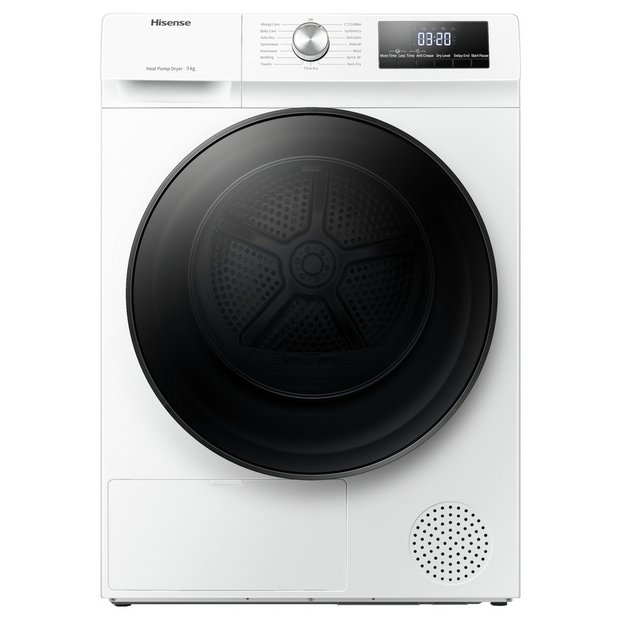 Buy Hisense 3 Series DHQA902U 9KG Heat Pump Tumble Dryer - White | Tumble dryers | Argos