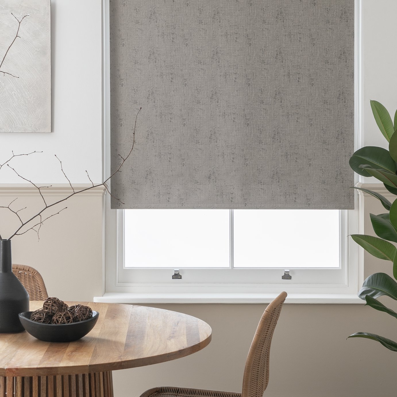 Habitat Mottled Blackout Grey Roller Blind - 180cm