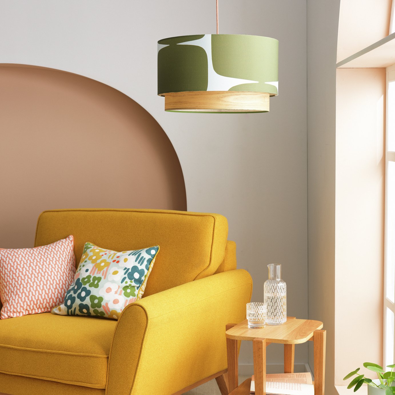 Habitat x Scion Green Lohko 2 Tier Lampshade - 45cm