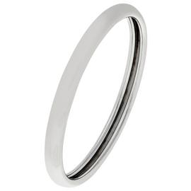 Revere 9ct White Gold Rolled Edge D-Shape Wedding Ring - 2mm