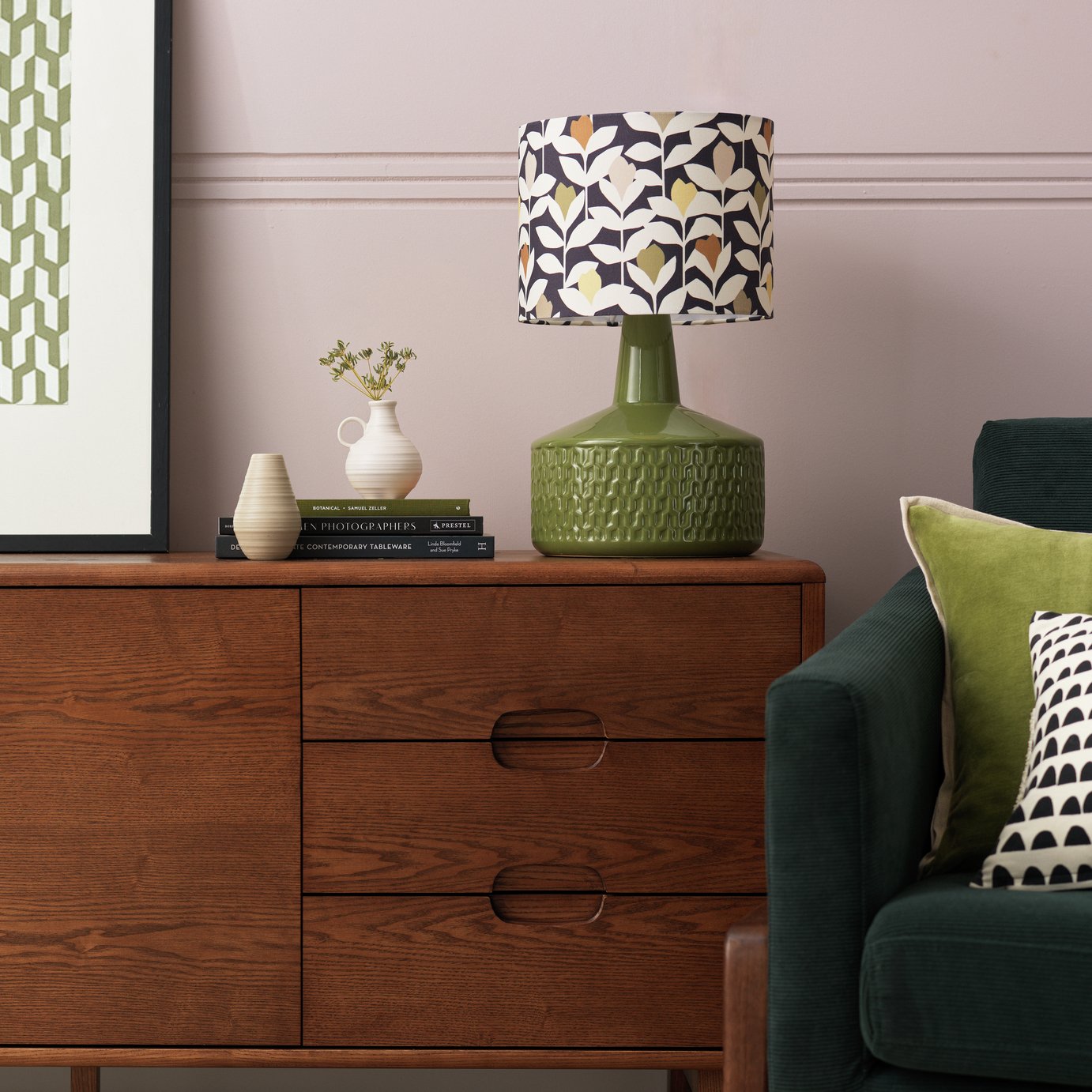 Habitat x Scion Padukka 44cm Ceramic Table Lamp - Green