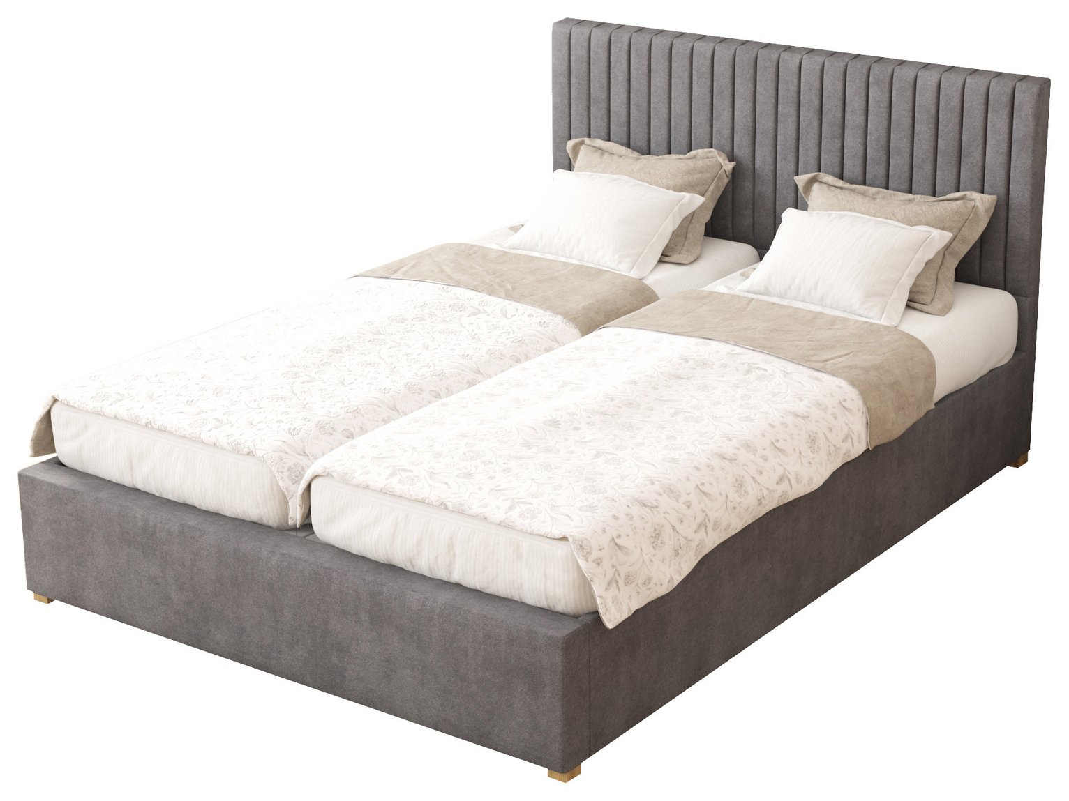 Aspire Grant Velvet Adjustable Bed Frame with Mattress