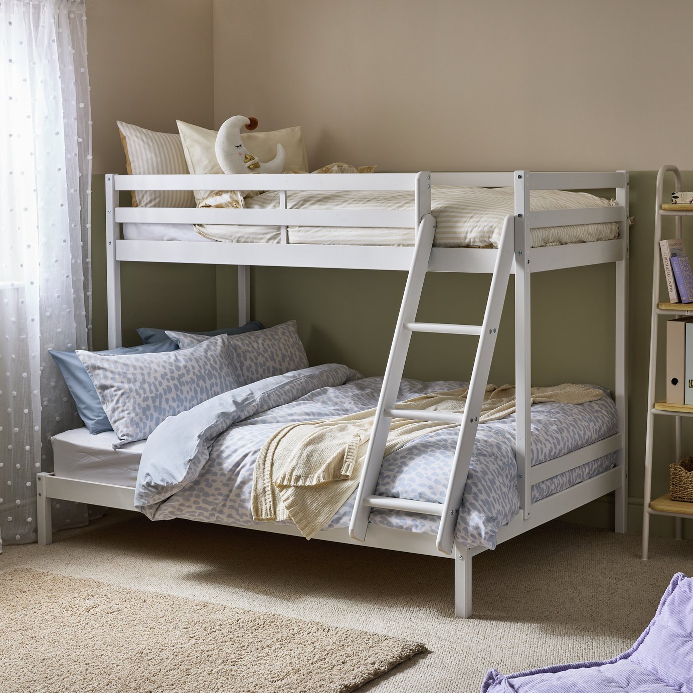 Argos Home Kaycie Triple Bunk Bed & 2 Kids Mattresses -White