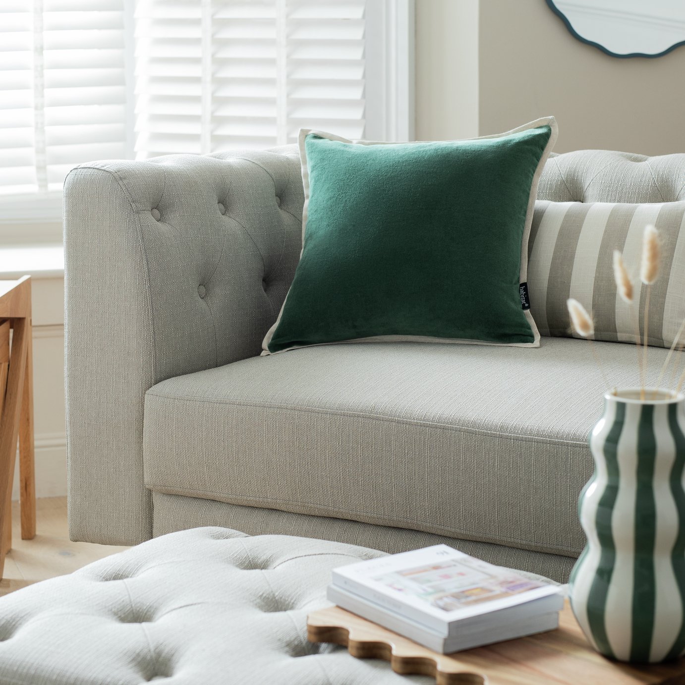 Habitat Cotton Velvet Cushion - 43x43cm