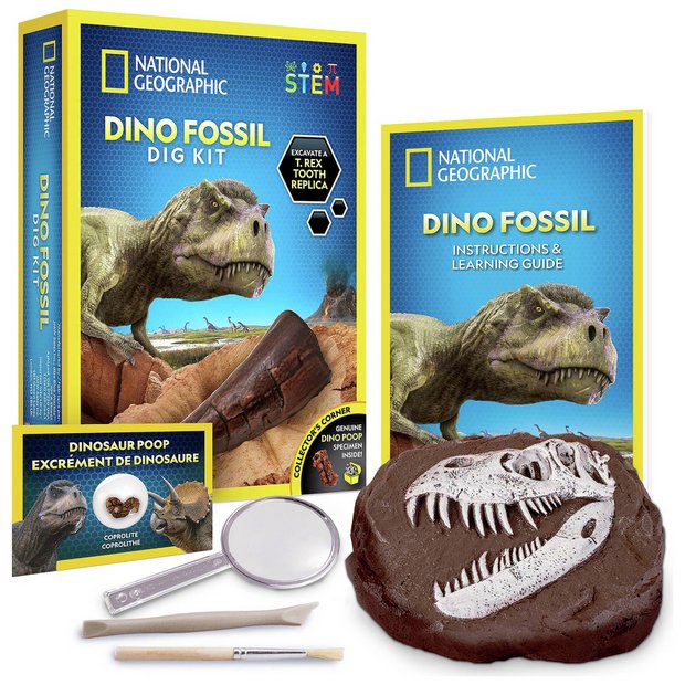 National Geographic Mega Fossil Dig Kit Excavate 15 Real Fossils Including