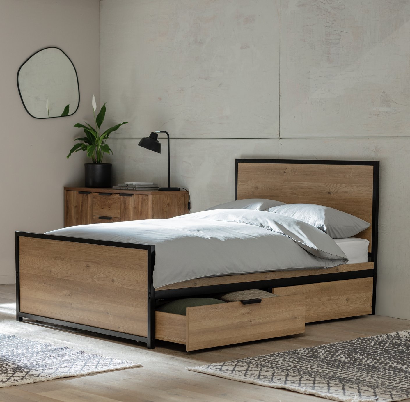 Argos Home Loft Living Wooden Storage Bed Frame