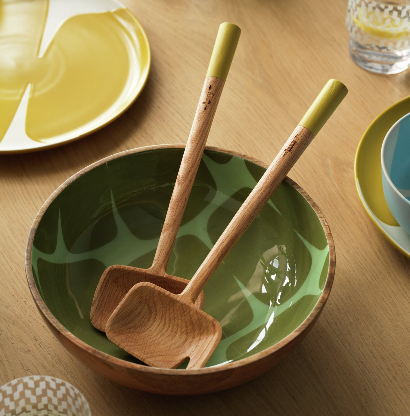 Habitat x Scion Lohko 2 Piece Oak Wood Salad Servers - Oak