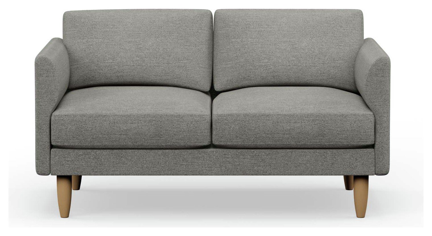Hutch Fabric Curve Arm 2 Seater Sofa - Dove Grey