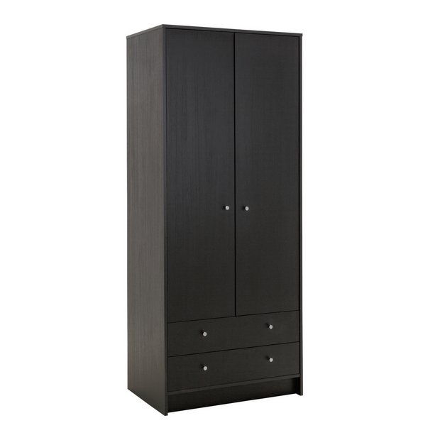 Black 2 door wardrobe deals with drawers