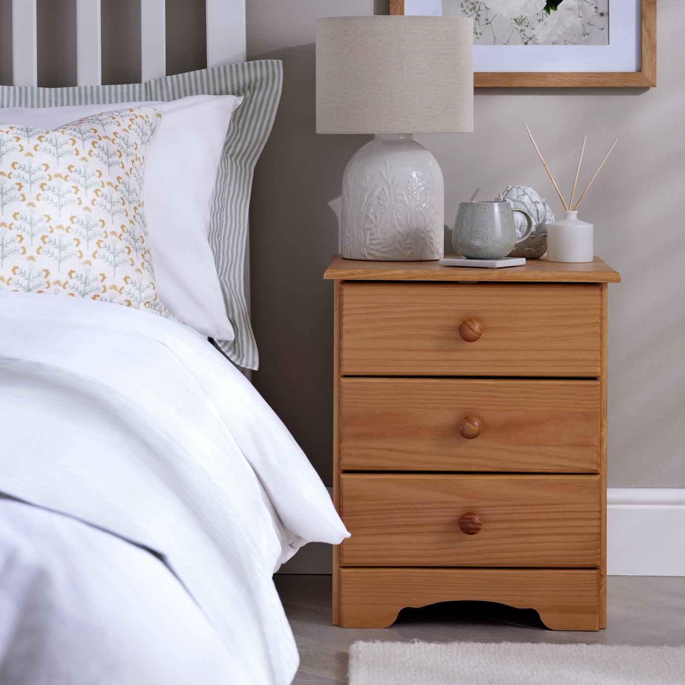 Argos Home Nordic 3 Drawer Bedside Table