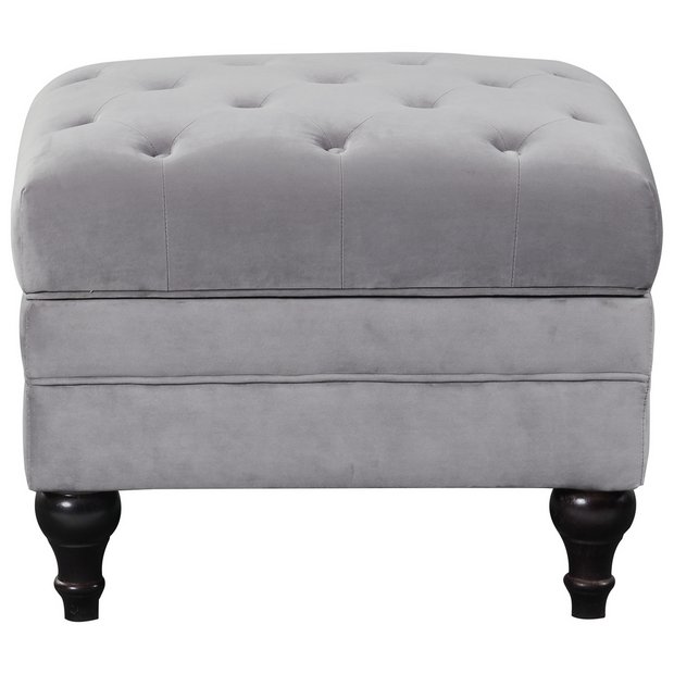 Velvet grey stool sale