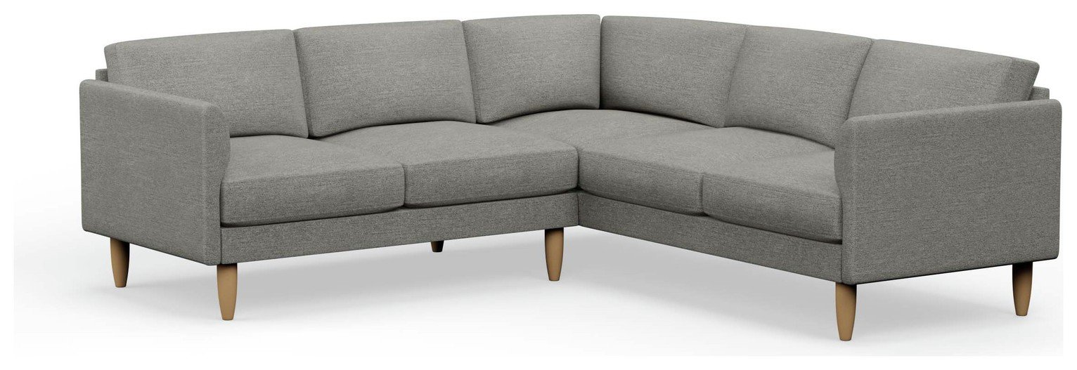 Hutch Plus Fabric Curve Arm 5 Seater Corner Sofa - Dove Grey