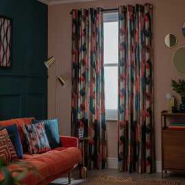 Habitat Chain Print Eyelet Curtain - Multicolor