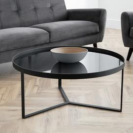 Round glass coffee table argos deals