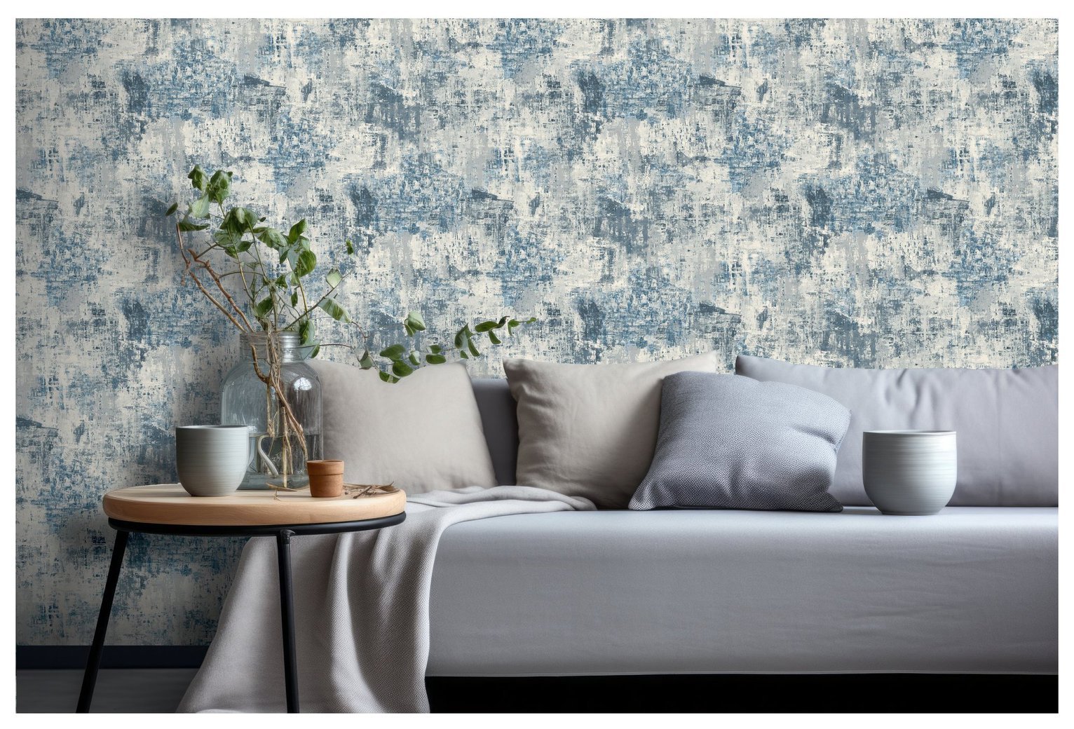 Arthouse Abstract Texture Blue Wallpaper