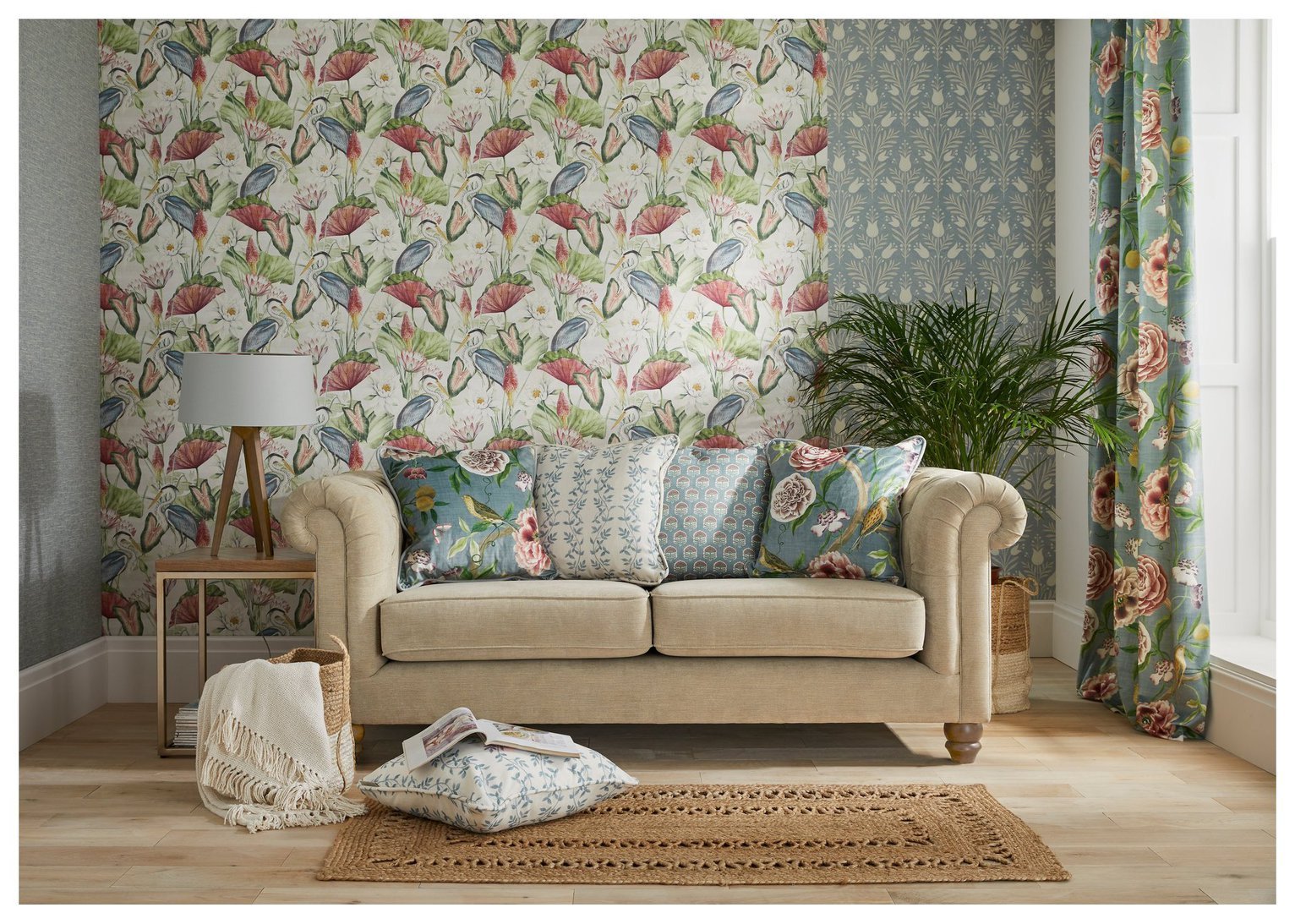 Esselle Home Weave Chalky Blue Wallpaper