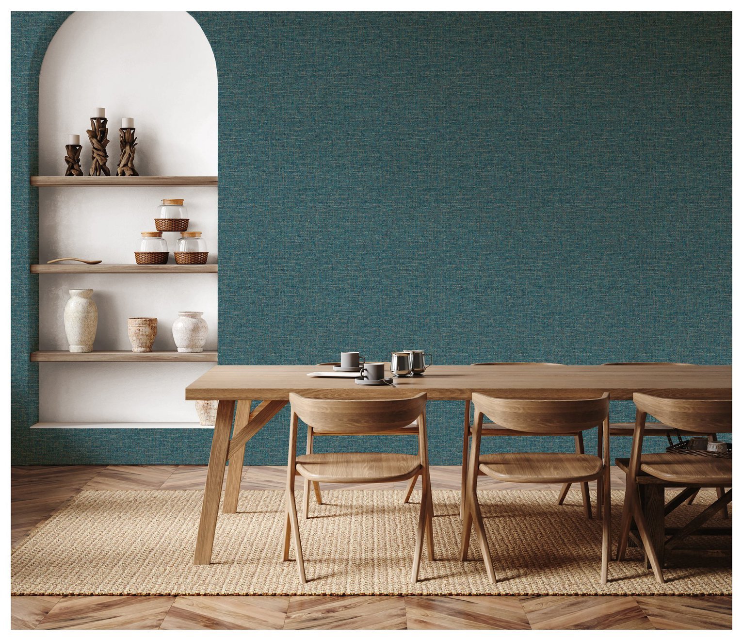 Esselle Home Textured Weave Blue Wallpaper