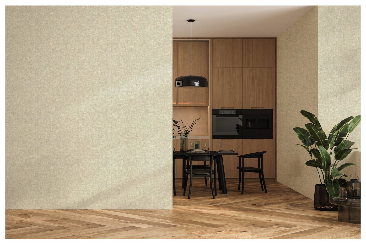 Esselle Home Textured Weave Cream Wallpaper