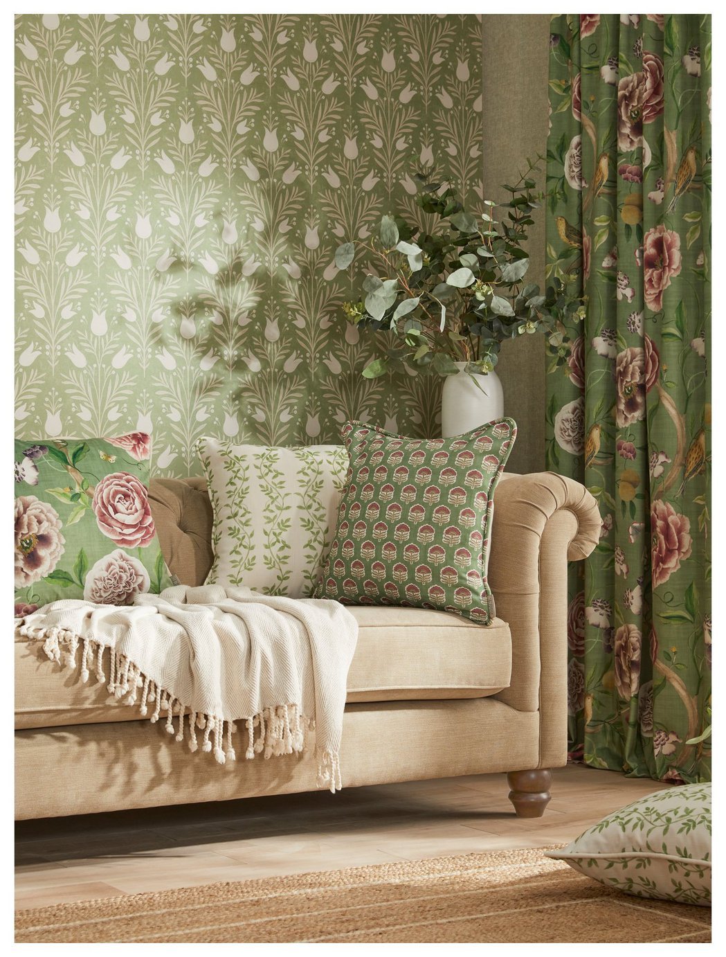 Esselle Home Textured Weave Sage Wallpaper