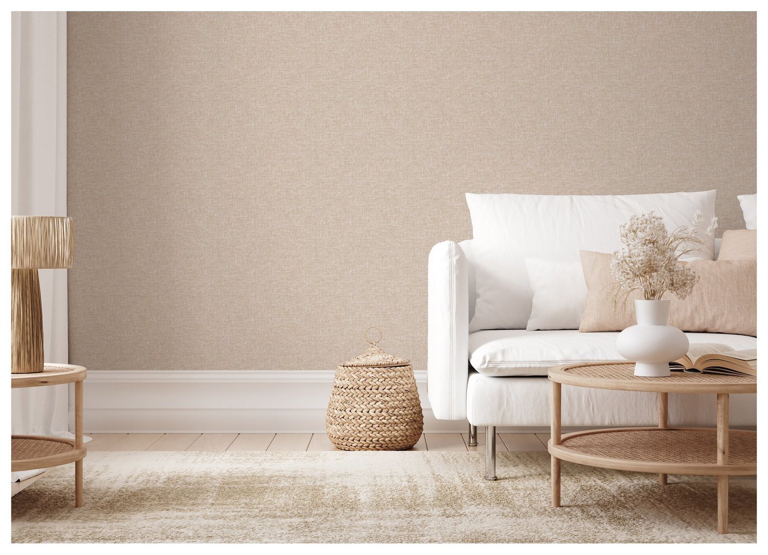 Esselle Home Textured Weave Cream Wallpaper