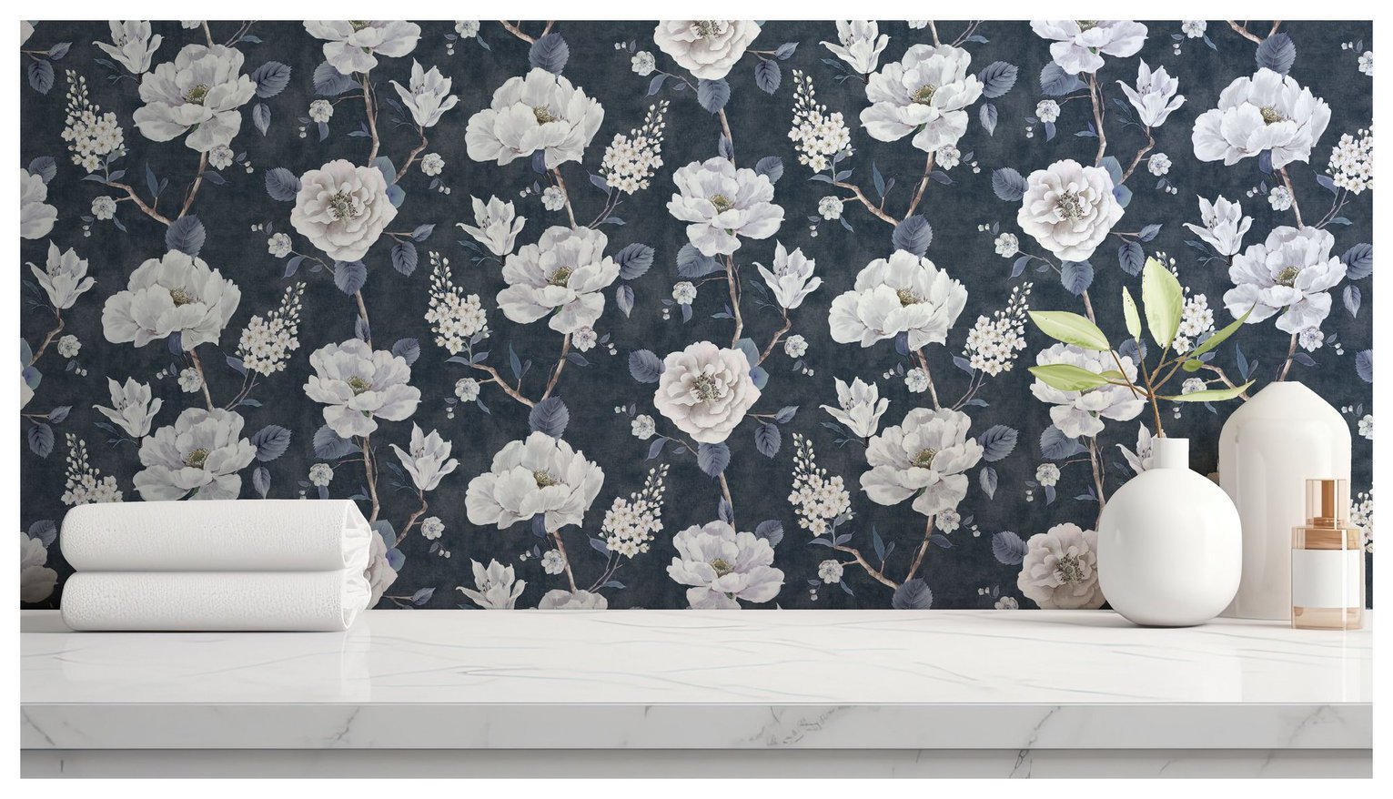 Arthouse Floral Blue Wallpaper