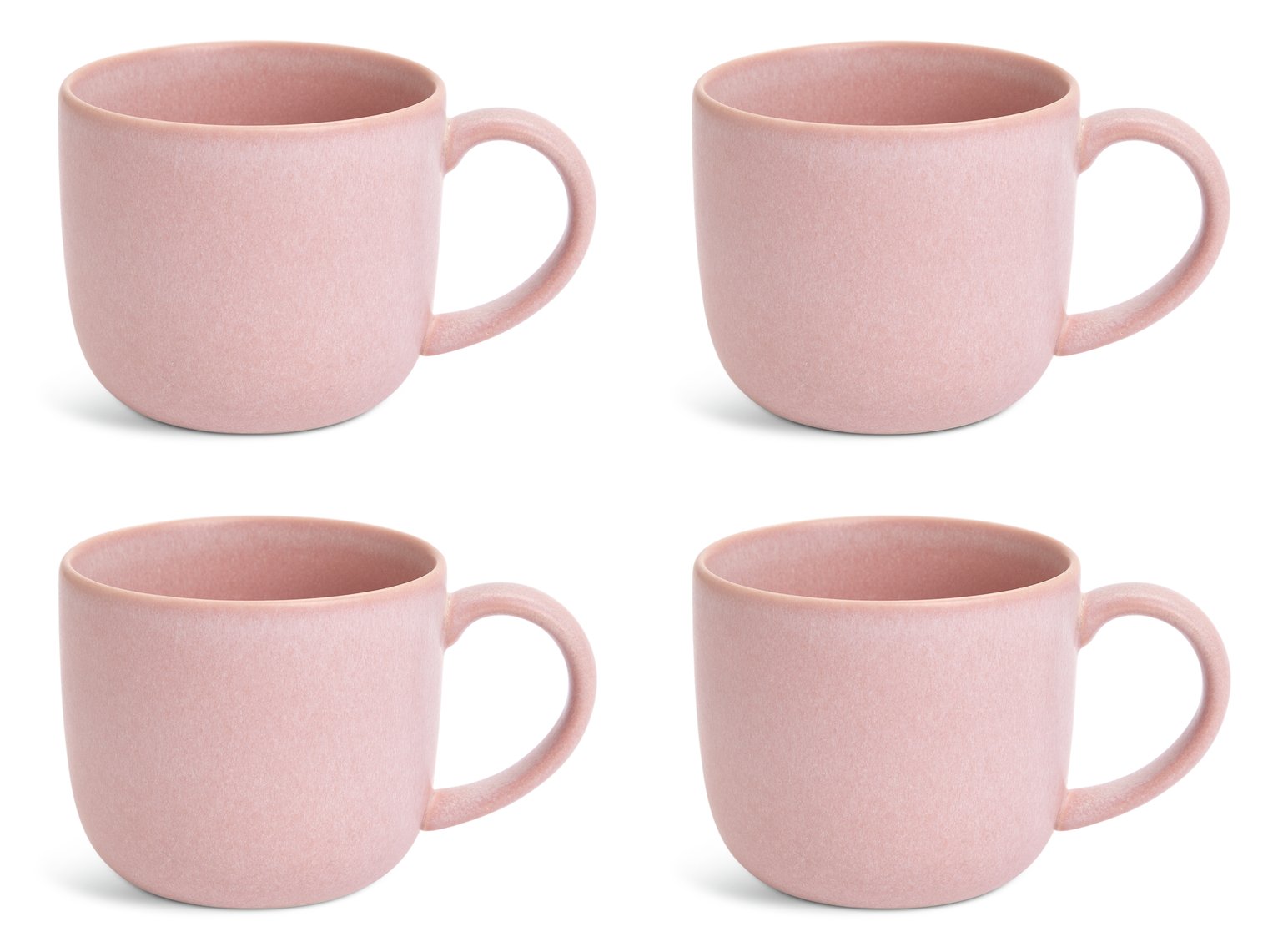 Habitat Set of 4 Reactive Stoneware Mugs - Soft Pink