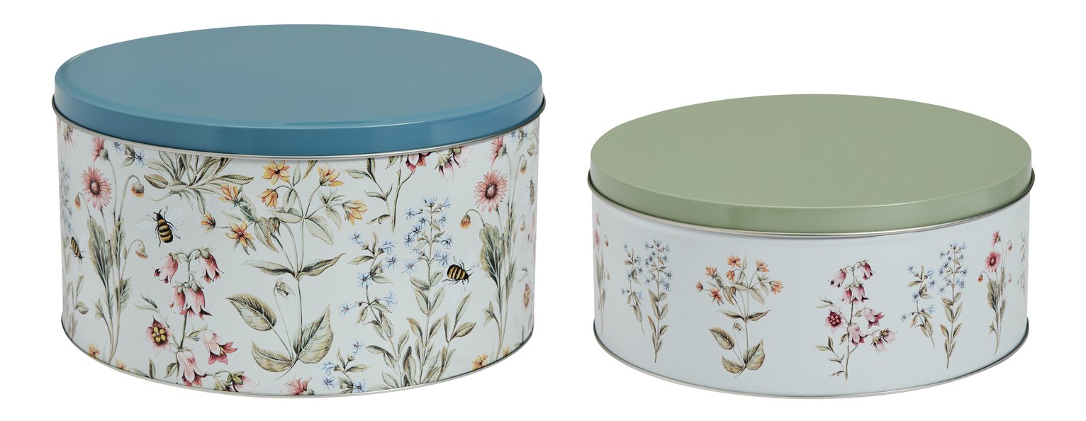 Argos Home Bee Floral Pack of 2 Cake Tin