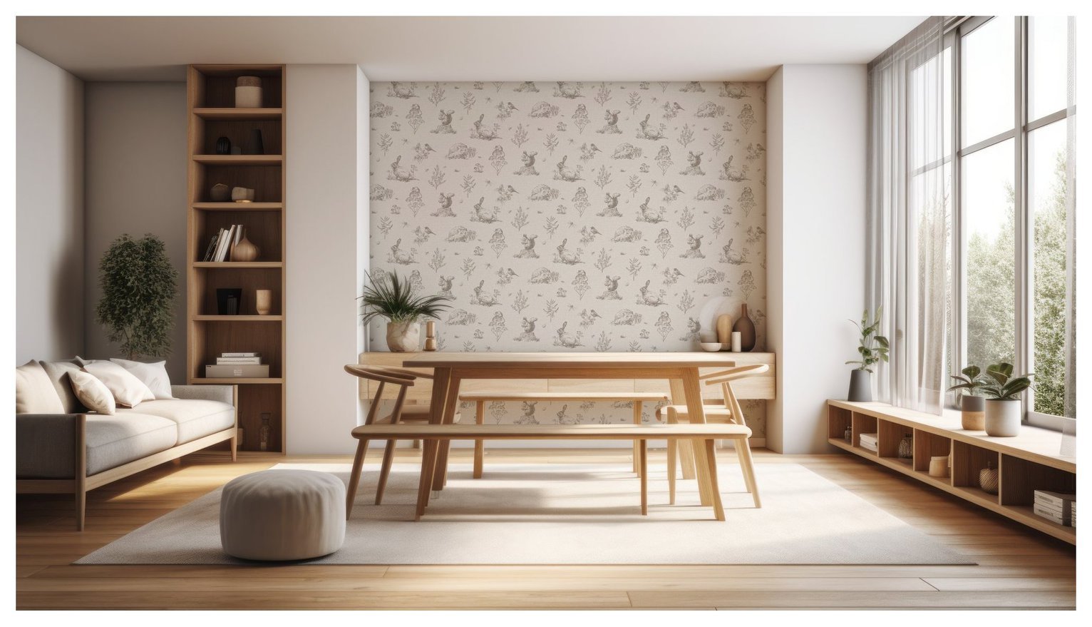 Arthouse Walk Natural Wallpaper