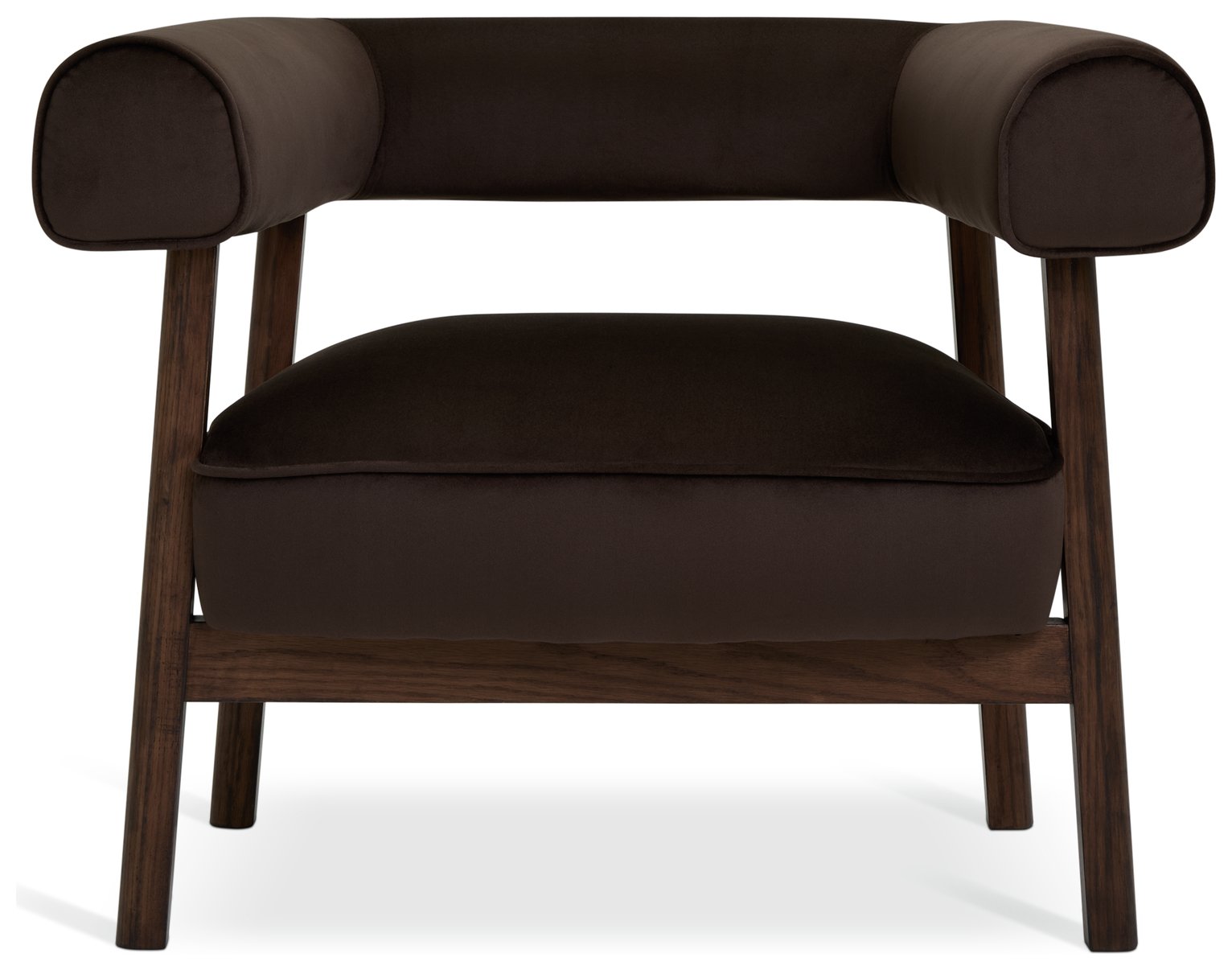 Habitat Elio Velvet Chair - Brown