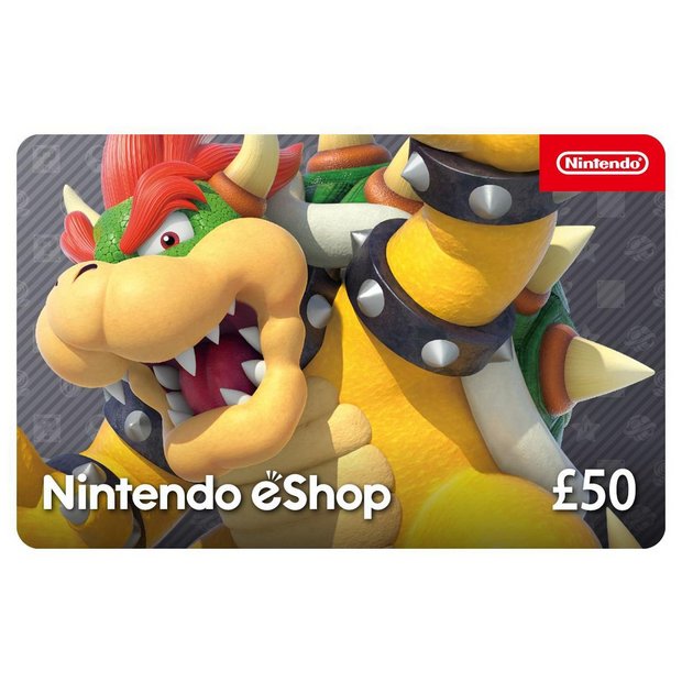 Buy Nintendo eShop Card 50 GBP Voucher Nintendo e shop cards Argos