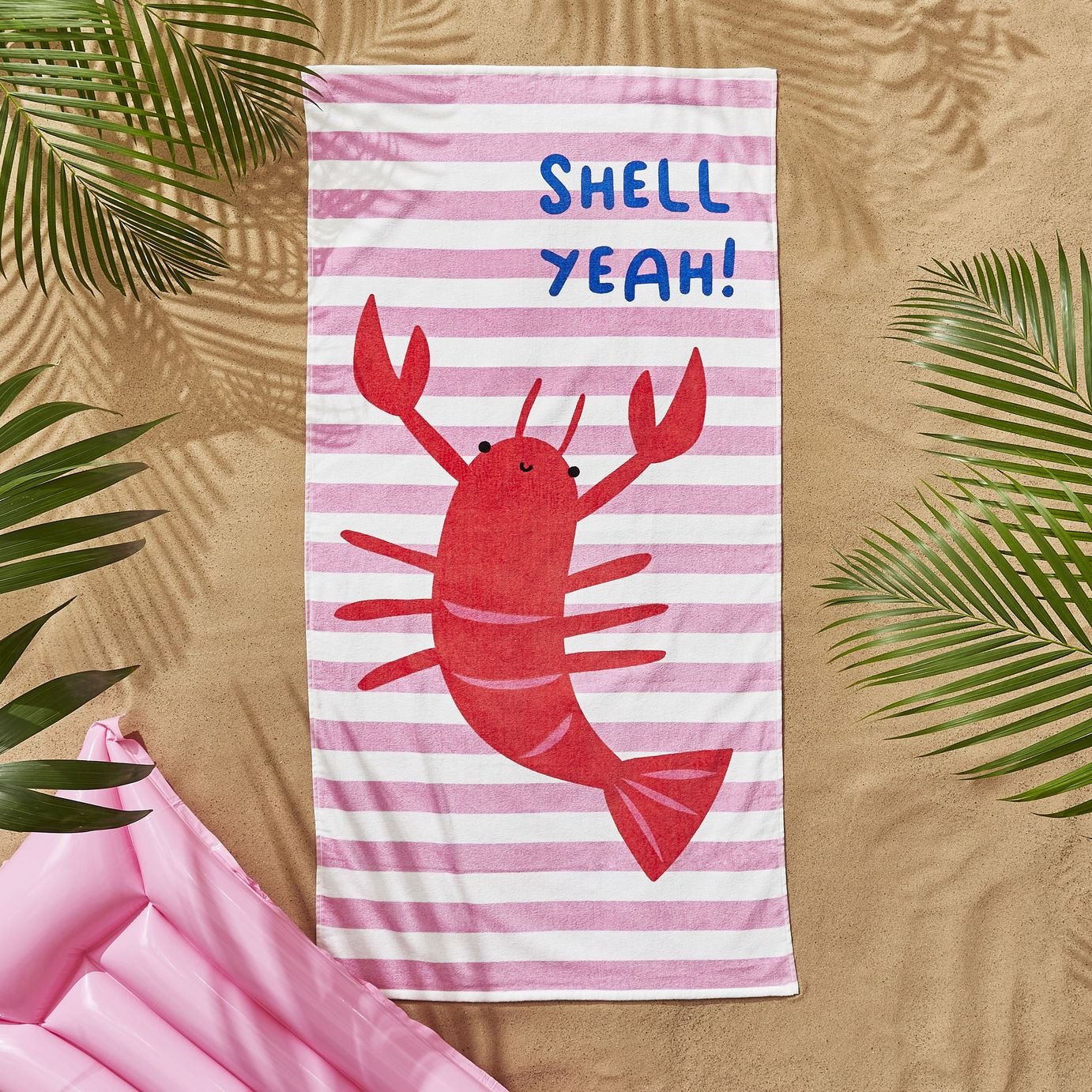 Catherine Lansfield Shell Yeah Beach Towel - Pink