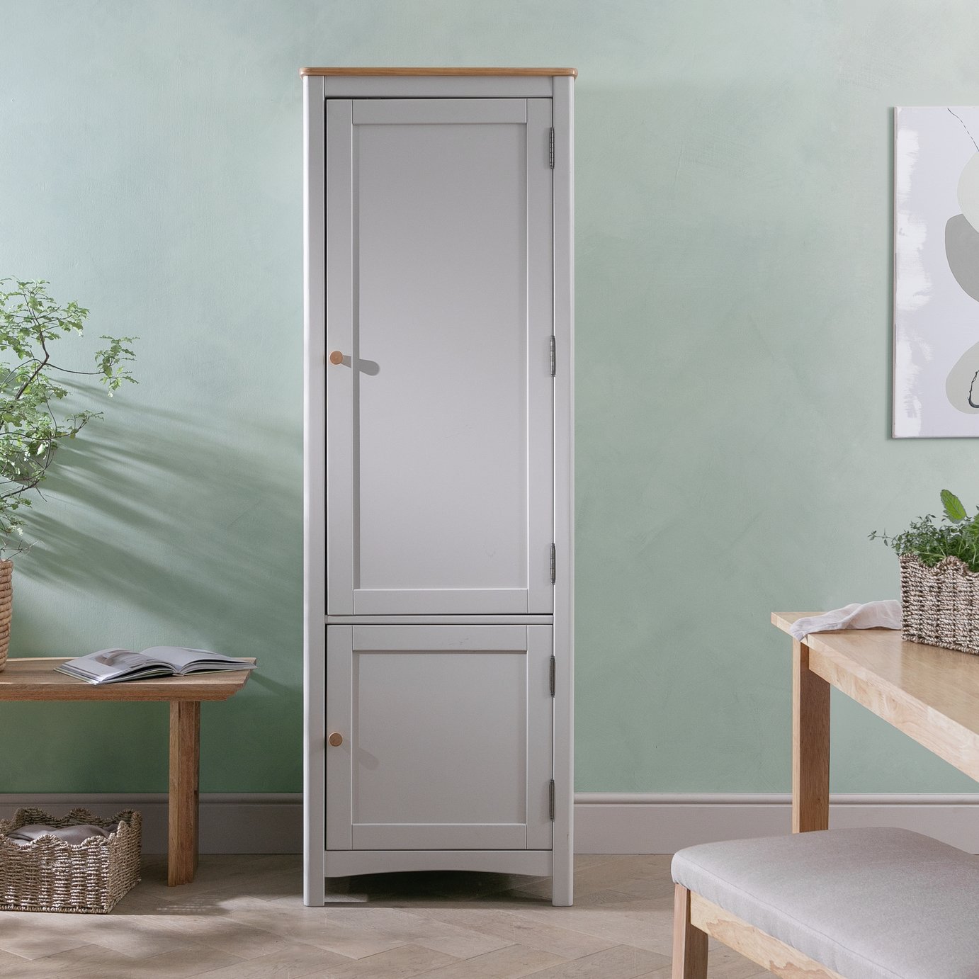 Habitat Bournemouth 2 Door Kitchen Larder - Beige