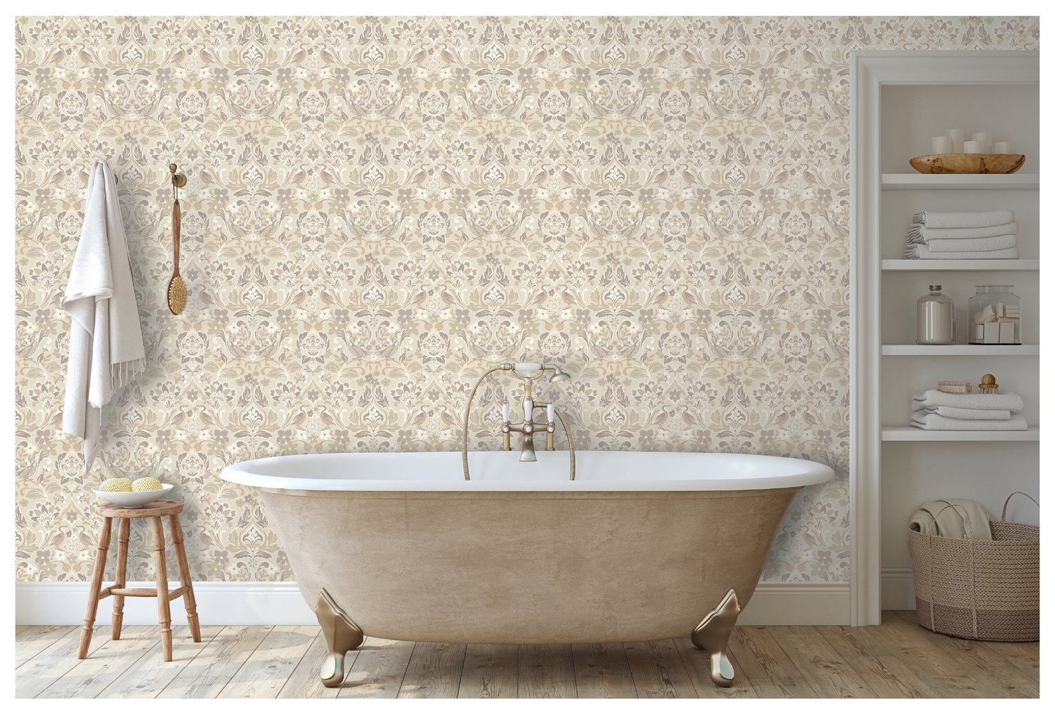 Arthouse Folk Floral Cream Wallpaper