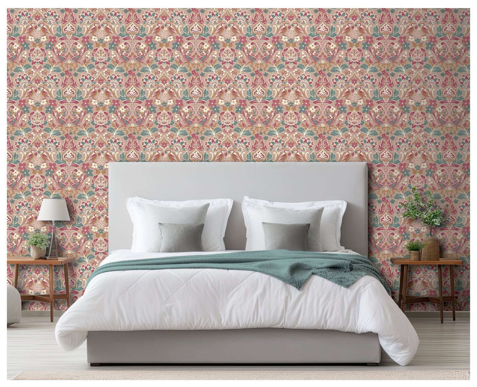 Arthouse Folk Floral Pink Wallpaper
