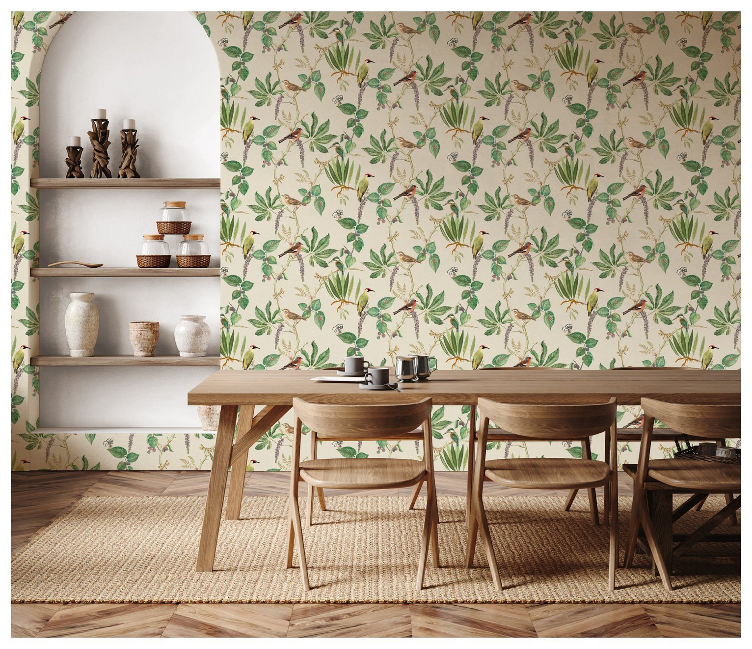 Esselle Home Cotton Garden Green Wallpaper