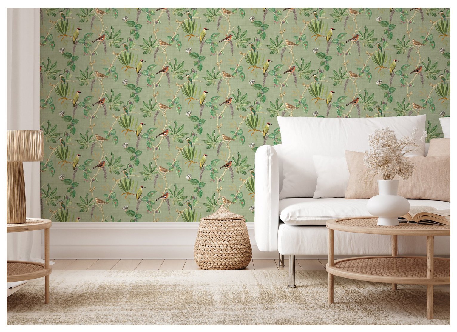Esselle Home Hill Top Garden Sage Green Wallpaper