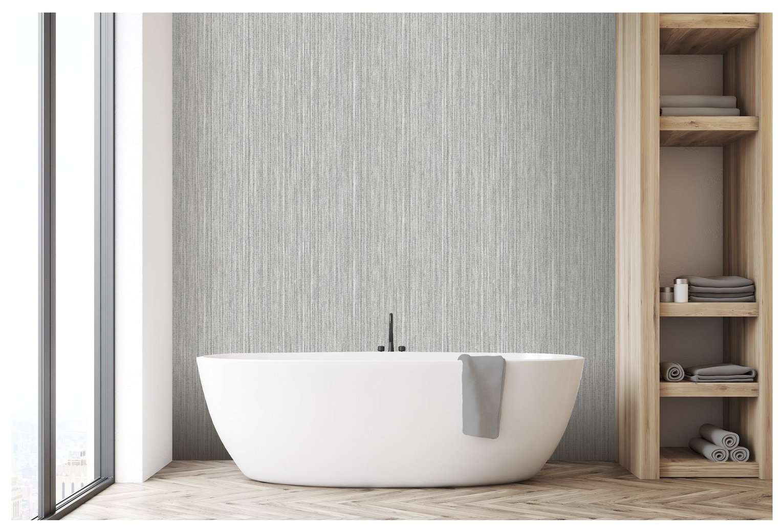 Arthouse Grasscloth Grey Wallpaper